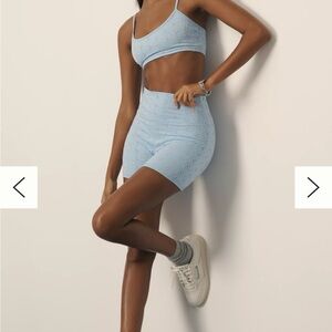 Strut This Blue Eyelet Activewear Set